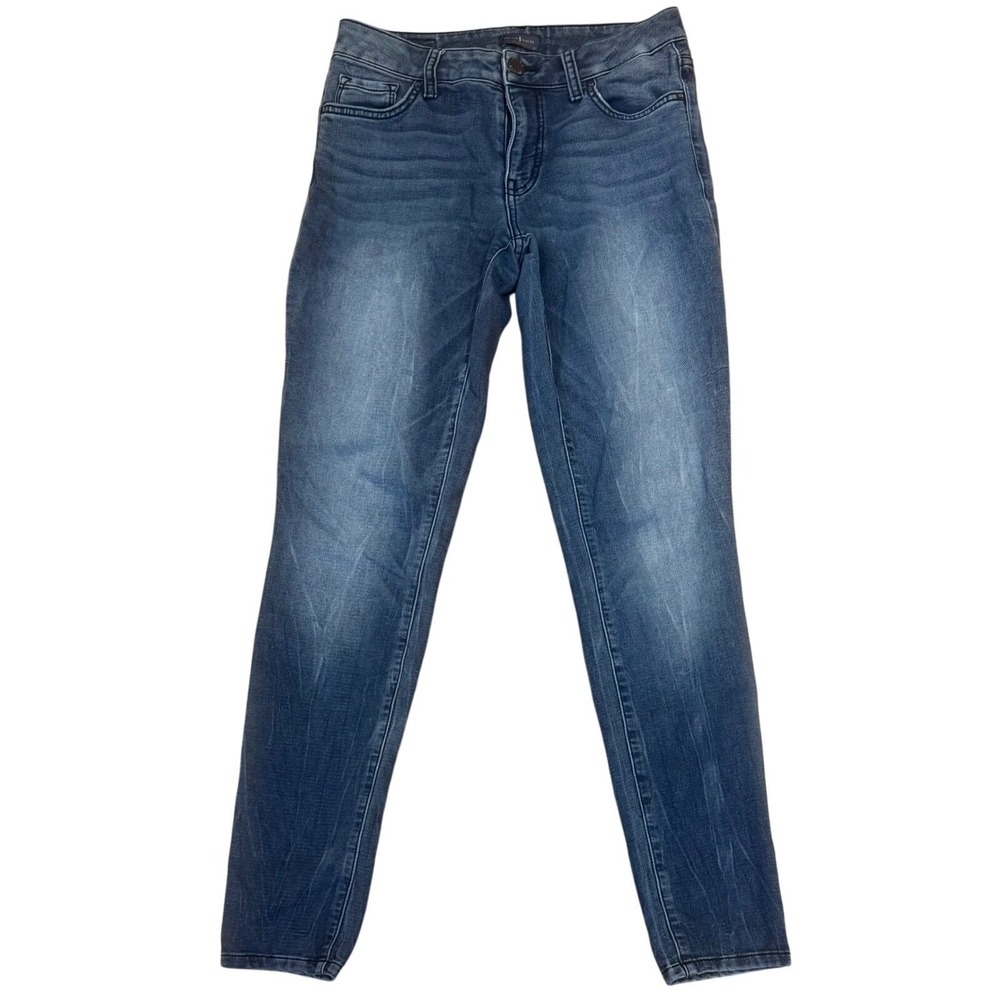Jacob Davis Collection Blue Medium Wash Whiskered Denim Skinny Jeans sz‎ 27